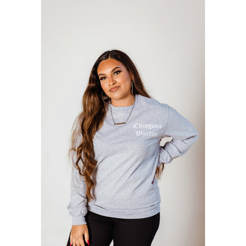 Chingona Warrior Sport Gray Long-Sleeve T-Shirt